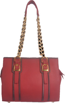 Toteteca Bag Works Chain Handle Satchel Shoulder Bag - Cranberry