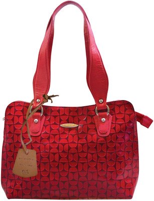 27% OFF on Arpera Self Printed Terracotta Leather C11334-3 Hand-held Bag Red