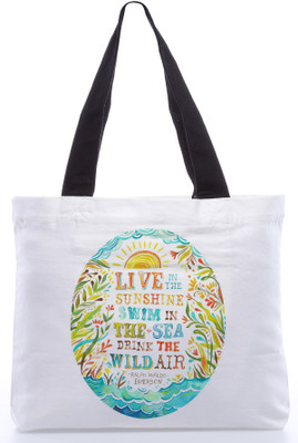 30% OFF on Snoogg Canvas Design Live Fully Tote White