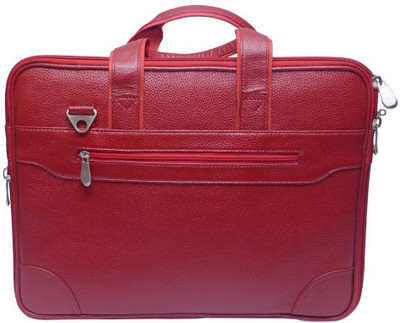 20% OFF on Grasshooper GH-LLFHB Leather Laptop Fancy Hand Messenger Bag Red