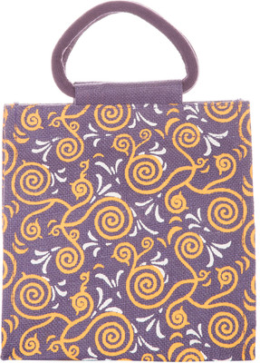 Jute Cottage All Over New Print Hand-held Bag Purple Jute Cottage All Over New Print Hand-held Bag Purple