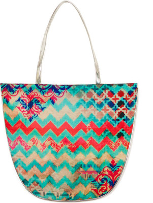 India Circus Colorful Streamer Oval Tote Multicolor