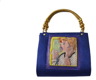 11% OFF on Fashion Jamun Jute metal handle Hand-held Bag Blue 11% OFF on Fashion Jamun Jute metal handle Hand-held Bag Blue
