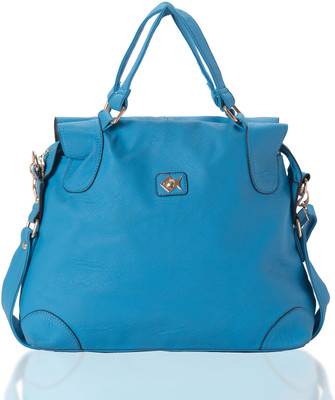 25% OFF on Aapno Rajasthan Smooth Faux Leather Chain Accent Shoulder Bag Brandeis Blue