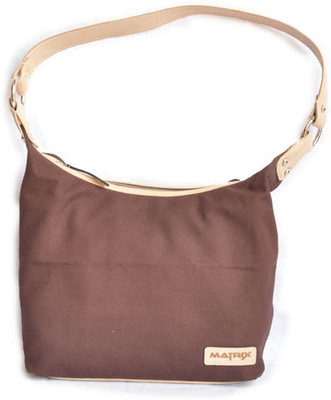 Matrix Ladies Leather Canvas Shoulder Bag 140-14BE Matrix Ladies Leather Canvas Shoulder Bag 140-14BE