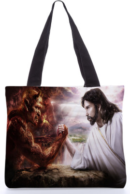 30% OFF on Snoogg Canvas Design Manav N Danav Tote Multicolor