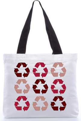 46% OFF on Rebel Pink Recycle Sign Tote White