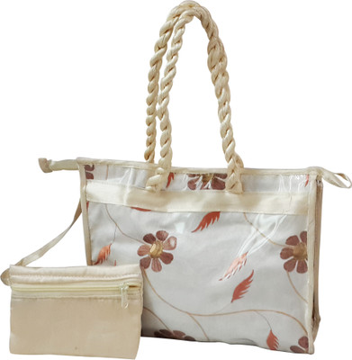 47% OFF on Fashionista Trendy Row Silk Hand-held Bag Cream 47% OFF on Fashionista Trendy Row Silk Hand-held Bag Cream