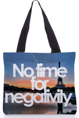 30% OFF on Snoogg Canvas Design no Time for Negativity Tote Multicolor