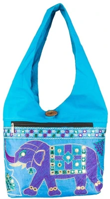 61% OFF on Shilpkart Ethnic Embroidery Jhola Shoulder Bag Turquoise