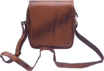 20% OFF on Grasshooper GH-LSVB Leather Side Vertical Sling Bag Brown