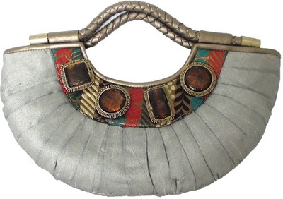 Fashion Jamun Half Moon Hand-held Bag Grey