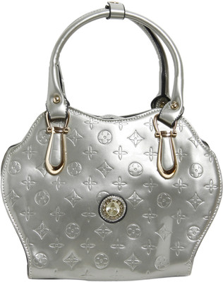 73% OFF on Thegudlook Embossed Patent Hand-held Bag Silver