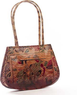 MunMun Glamorous Round Hand-held Bag Brown MunMun Glamorous Round Hand-held Bag Brown