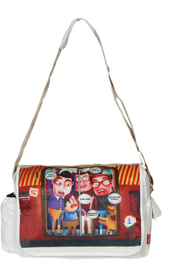 Imagica Mumbai Train Messenger Bag Off White Imagica Mumbai Train Messenger Bag Off White
