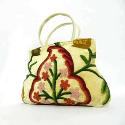 56% OFF on Aabeer Kashmiri Embroidered Hand-held Bag White