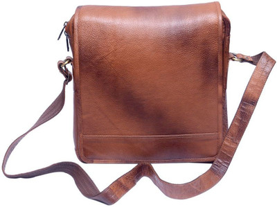20% OFF on Grasshooper GH-LLSVB Leather Laptop Side Vertical Sling Bag Brown