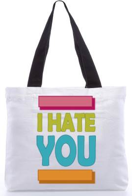 30% OFF on Snoogg Canvas Design I Hate You Tote White