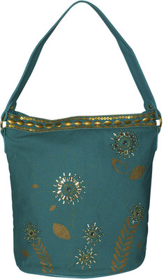 54% OFF on Ivory Tag Camille Printed Teal Shoulder Bag Green