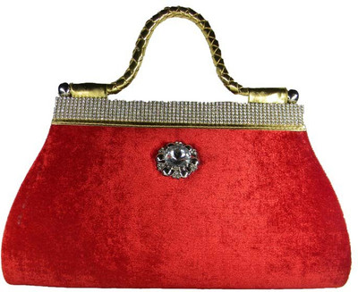 21% OFF on Grabgate Velvet Hand-held Bag Red