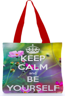 30% OFF on Snoogg Canvas Design Keep Calm and Be Yourself Tote Multicolor