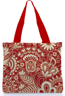 40% OFF on Snoogg Canvas Design Floral Red and White Shoulder Bag Red