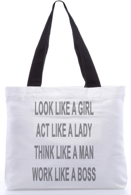 30% OFF on Snoogg Canvas Design Lady Mantra Tote White 30% OFF on Snoogg Canvas Design Lady Mantra Tote White