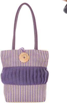 Jute Cottage Rupa Stripe Button Shoulder Bag Lavender Jute Cottage Rupa Stripe Button Shoulder Bag Lavender