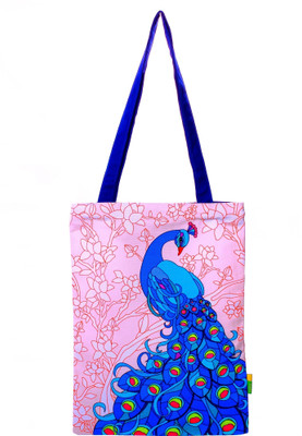 Eco Corner Small Orange Elegant Peacock Tote Multicolor Eco Corner Small Orange Elegant Peacock Tote Multicolor