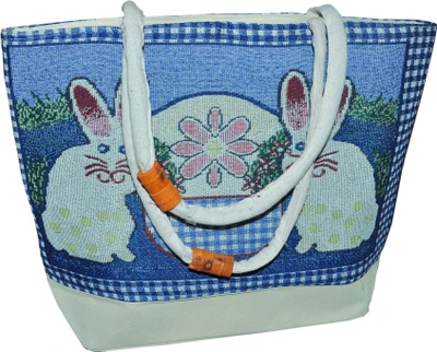 16% OFF on Rksons Silk Shopping Hand-held Bag Blue, White-01 16% OFF on Rksons Silk Shopping Hand-held Bag Blue, White-01