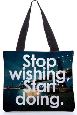 30% OFF on Snoogg Canvas Design Stop Wishing Start Doing Tote Multicolor 30% OFF on Snoogg Canvas Design Stop Wishing Start Doing Tote Multicolor