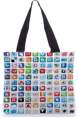 17% OFF on Rebel Social Net Work Symbols Tote Multi-color 17% OFF on Rebel Social Net Work Symbols Tote Multi-color