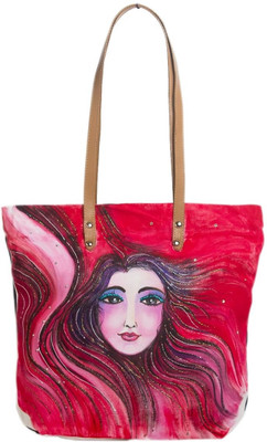 17% OFF on Pranil Designs Painted Lady With Open Hair Tote Multicolor 17% OFF on Pranil Designs Painted Lady With Open Hair Tote Multicolor