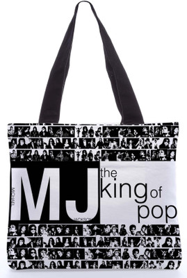 30% OFF on Snoogg Canvas Design Mj the King of Pop Tote Black, White