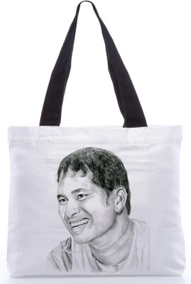 Snoogg Canvas Design Sachin Tendulkar Tote White Snoogg Canvas Design Sachin Tendulkar Tote White
