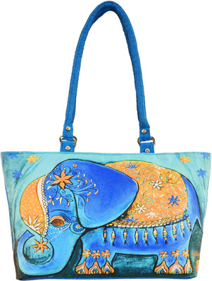 50% OFF on Shilpkart Digital Elephant Print Hand-held Bag Turquoise Blue 50% OFF on Shilpkart Digital Elephant Print Hand-held Bag Turquoise Blue