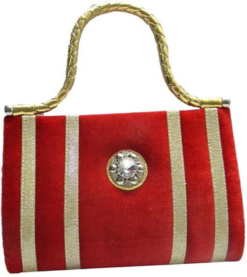 21% OFF on Grabgate Velvet Hand-held Bag Red