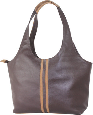 Lupine Double Strip Hand Bag Brown::Beige Lupine Double Strip Hand Bag Brown::Beige