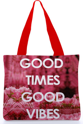 30% OFF on Snoogg Canvas Design Good Times Good Vibes Tote Multicolor