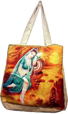 Bhamini Digital Ethnic Print Jhola Shoulder Bag White-01 Bhamini Digital Ethnic Print Jhola Shoulder Bag White-01