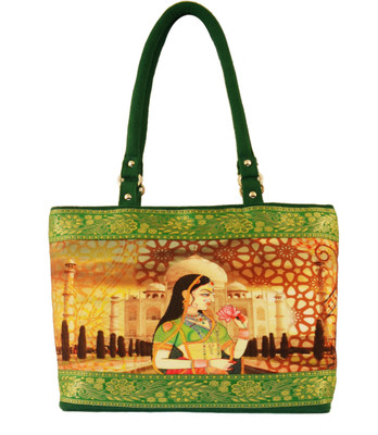 68% OFF on Shilpkart Digital Rajasthani Printed Hand-held Bag Green
