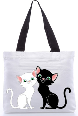 30% OFF on Snoogg Canvas Design Cat Print Tote White 30% OFF on Snoogg Canvas Design Cat Print Tote White