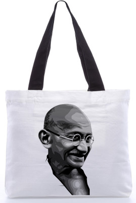 30% OFF on Snoogg Canvas Design Mahatma Gandhi Tote White