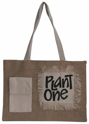 Jute Planet Plant One Tote Khaki Jute Planet Plant One Tote Khaki