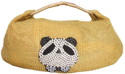 20% OFF on Khoobsurati Stylish Panda Embossed Dazzler Hand Bag Gold