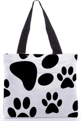 30% OFF on Snoogg Canvas Design Foot Print Tote White, Black