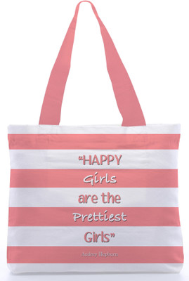 30% OFF on Snoogg Canvas Design Teenager Tote White, Pink 30% OFF on Snoogg Canvas Design Teenager Tote White, Pink