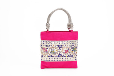 28% OFF on Stylocus Embroidery Art Silk Hand-held Bag Pink