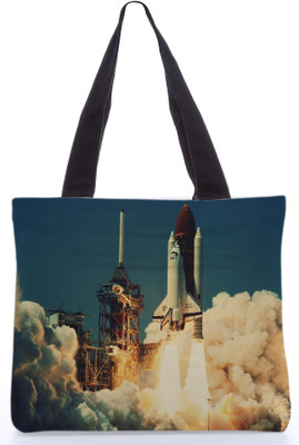 30% OFF on Snoogg Canvas Design Rocket Tote Blue, White 30% OFF on Snoogg Canvas Design Rocket Tote Blue, White