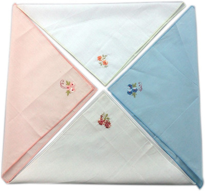 Blacksmith 100% Embroidered Cotton Ladies Handkerchief in 4 Colors Handkerchief Pack of 4 Blacksmith 100% Embroidered Cotton Ladies Handkerchief in 4 Colors Handkerchief Pack of 4